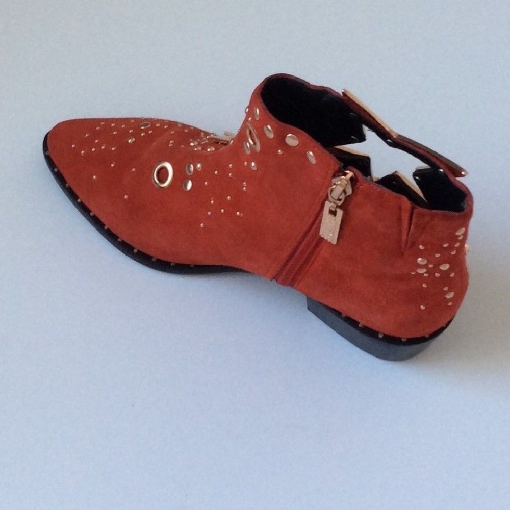 Ivy Kirzhner Stardust Red Suede Ankle Boots - Picture 4 of 8